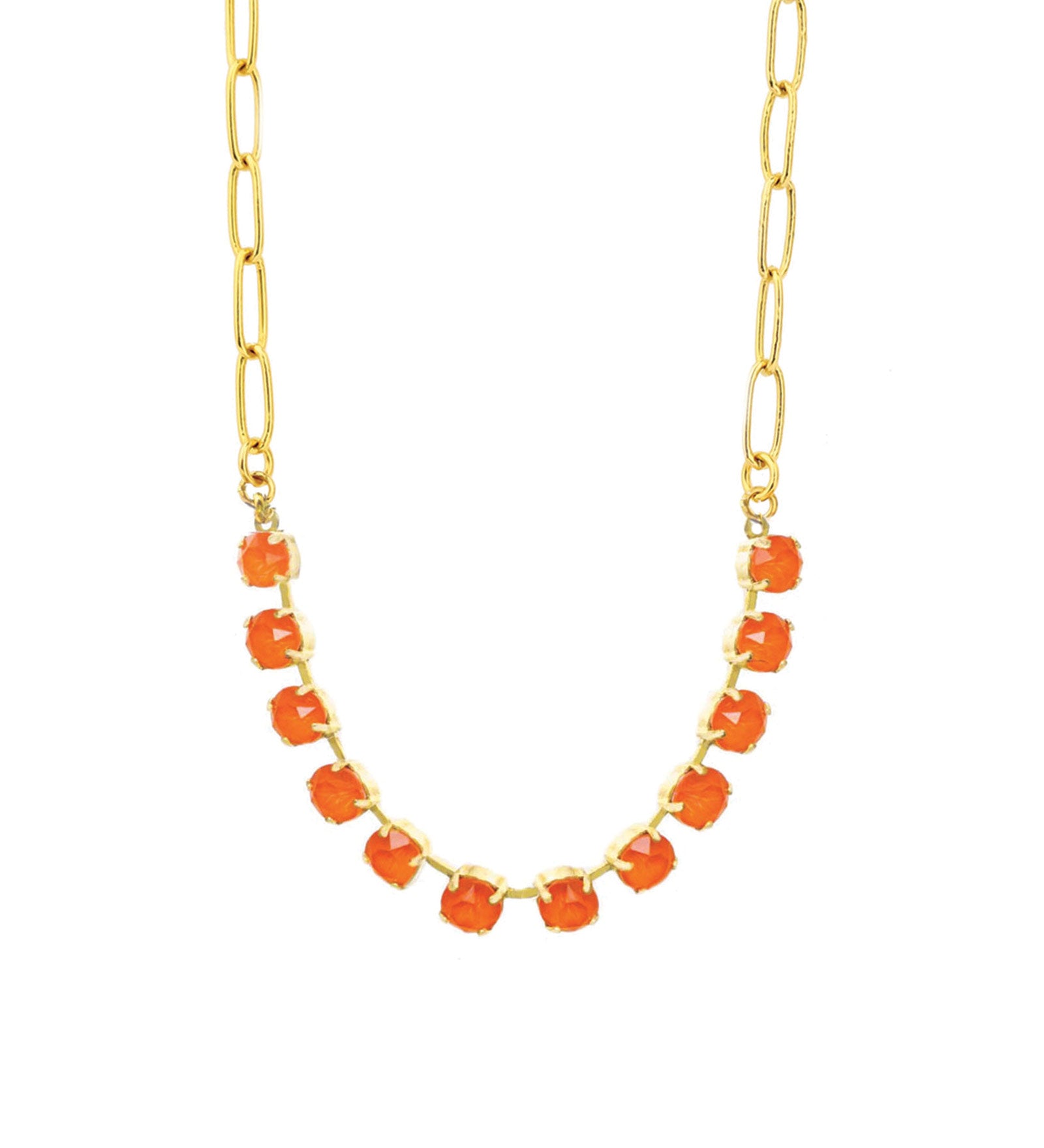 TOVA-Mini Oakland Necklace-Necklaces-Gold Plated, Red Crystal-Blue Ruby Jewellery-Vancouver Canada