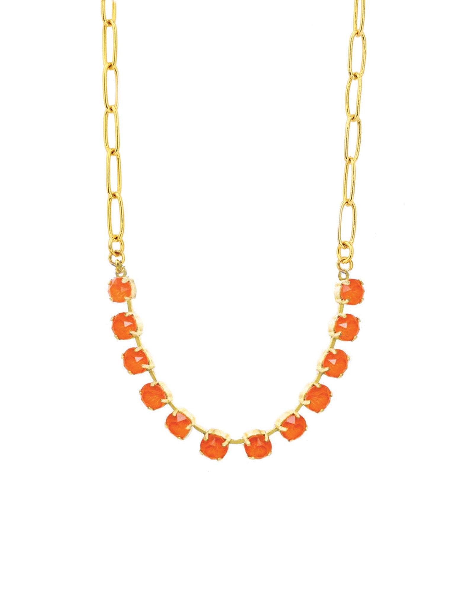 TOVA-Mini Oakland Necklace-Necklaces-Gold Plated, Red Crystal-Blue Ruby Jewellery-Vancouver Canada