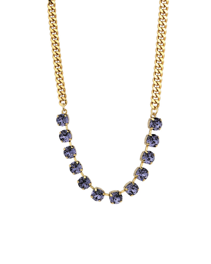 TOVA-Mini Oakland Necklace-Necklaces-Gold Plated, Tanzanite Crystal-Blue Ruby Jewellery-Vancouver Canada