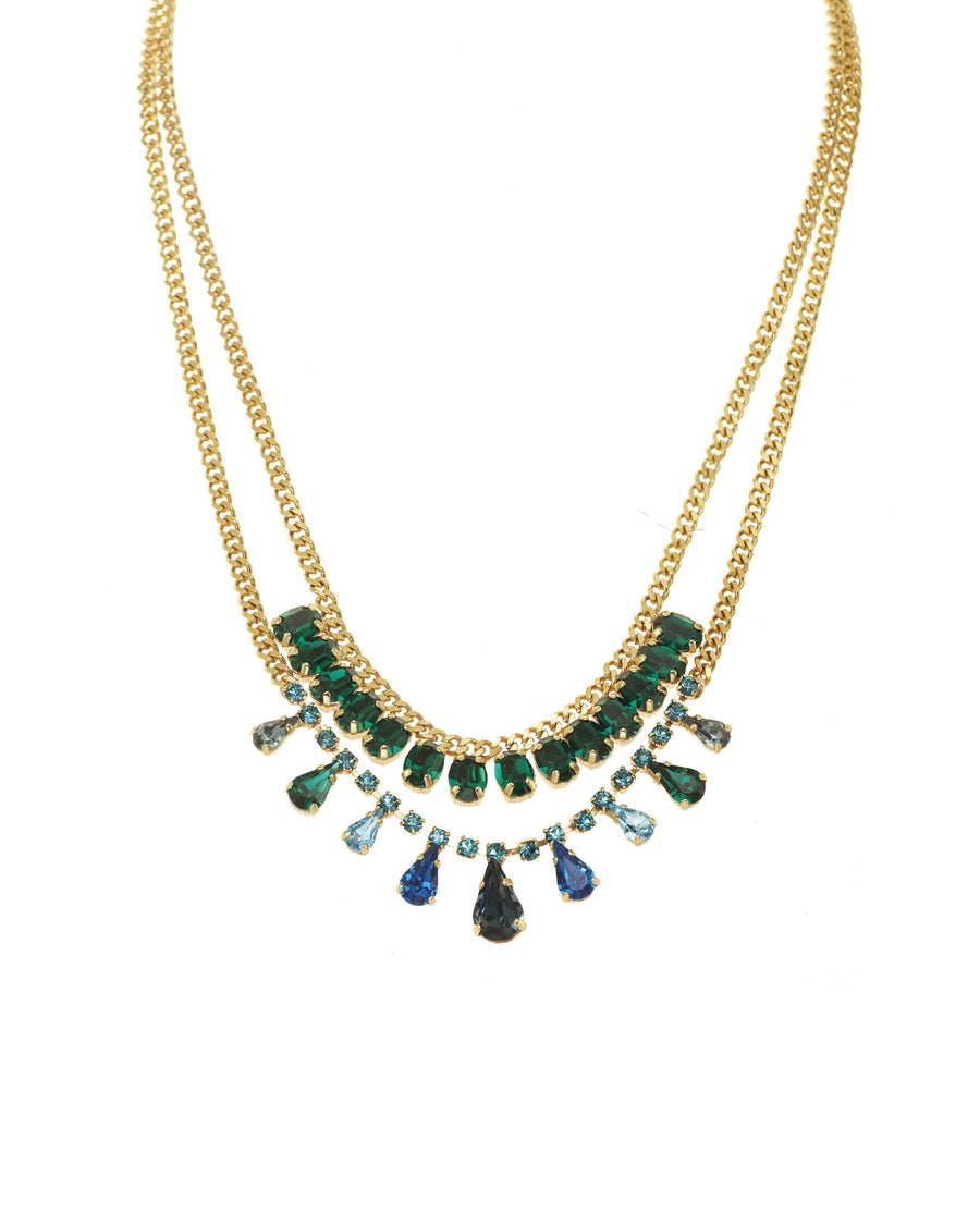 Nyssa Necklace Gold Plated, Emerald Crystal