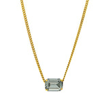 TOVA-Rubin Necklace-Necklaces-14k Gold Plated, Black Diamond Crystal-Blue Ruby Jewellery-Vancouver Canada