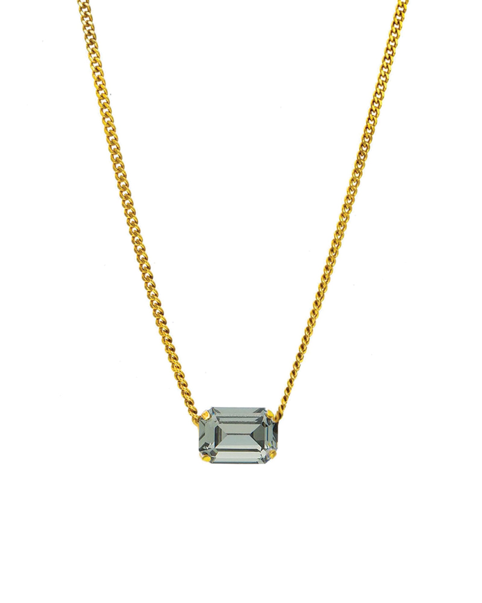 TOVA-Rubin Necklace-Necklaces-14k Gold Plated, Black Diamond Crystal-Blue Ruby Jewellery-Vancouver Canada