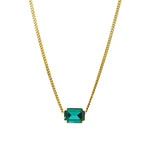 TOVA-Rubin Necklace-Necklaces-14k Gold Plated, Emerald Crystal-Blue Ruby Jewellery-Vancouver Canada