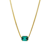 TOVA-Rubin Necklace-Necklaces-14k Gold Plated, Emerald Crystal-Blue Ruby Jewellery-Vancouver Canada