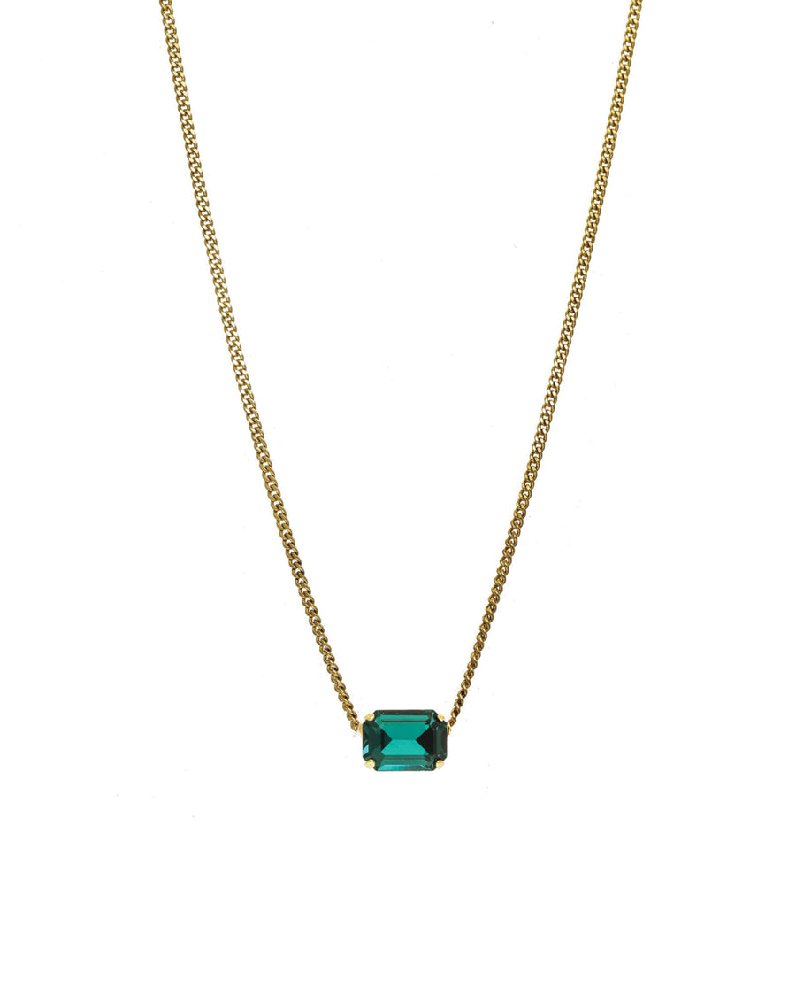 TOVA-Rubin Necklace-Necklaces-Gold Plated, Emerald Crystal-Blue Ruby Jewellery-Vancouver Canada