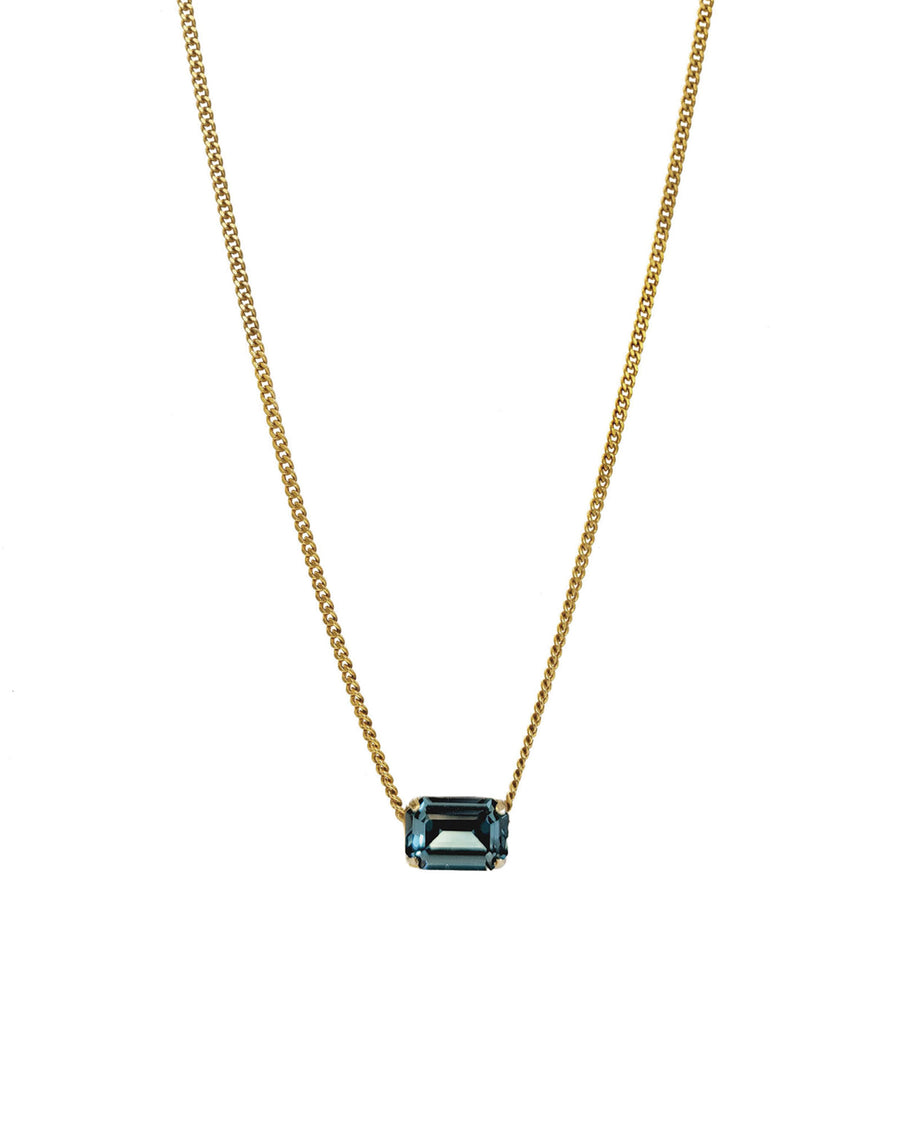 TOVA-Rubin Necklace-Necklaces-Gold Plated, Indian Sapphire Crystal-Blue Ruby Jewellery-Vancouver Canada