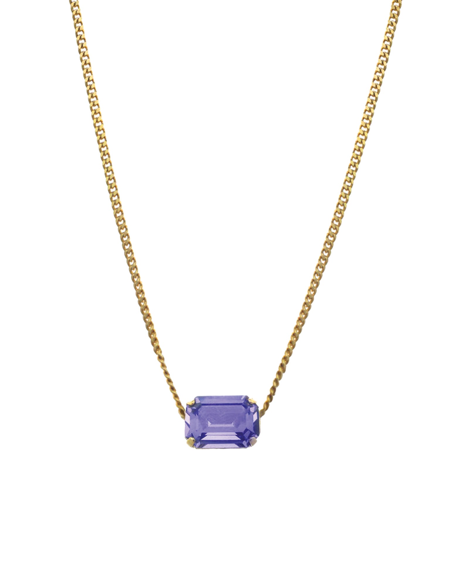TOVA-Rubin Necklace-Necklaces-14k Gold Plated, Tanzanite Crystal-Blue Ruby Jewellery-Vancouver Canada
