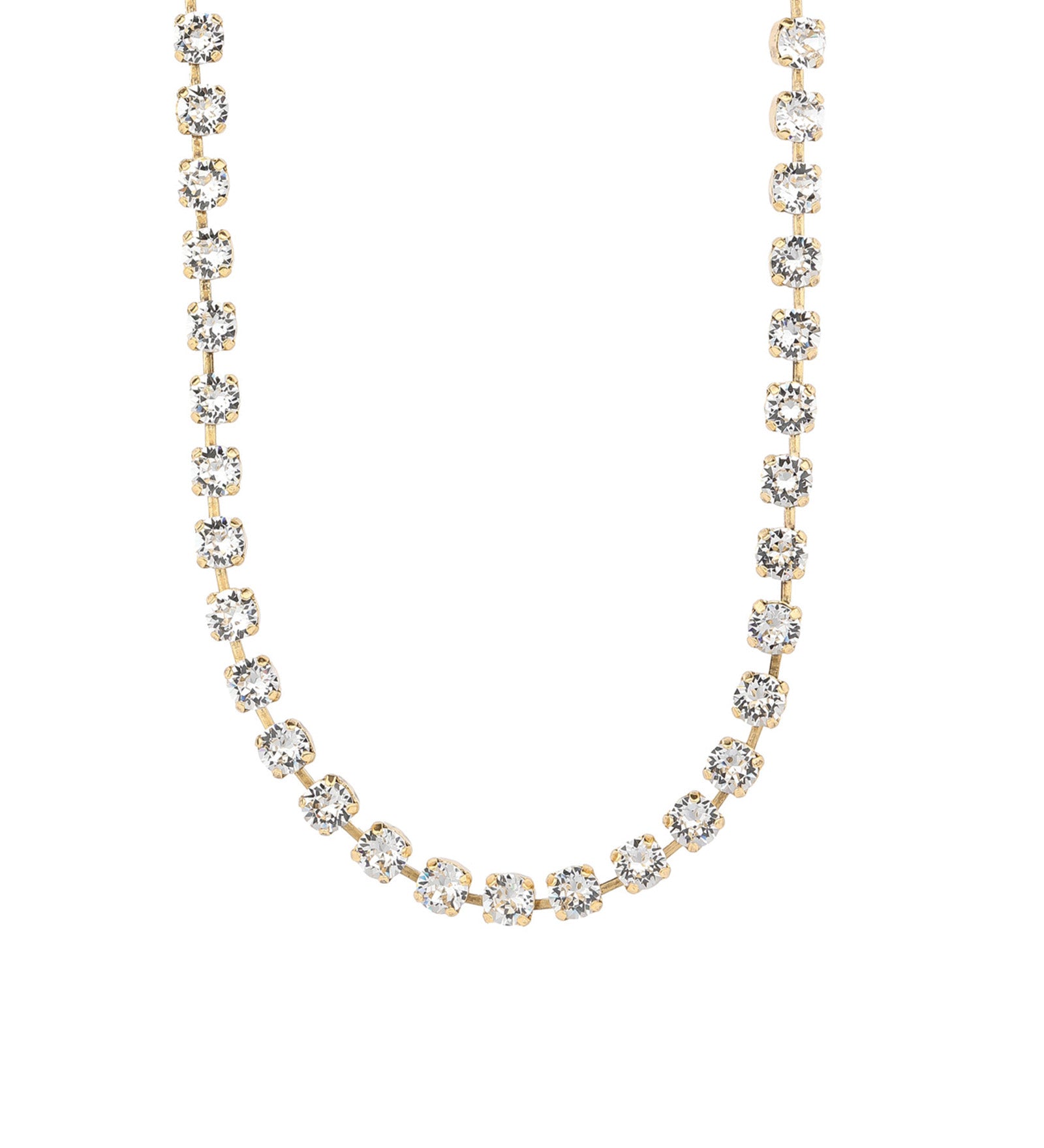 TOVA-Sarina Necklace-Necklaces-14k Gold Plated, White Crystal-Blue Ruby Jewellery-Vancouver Canada
