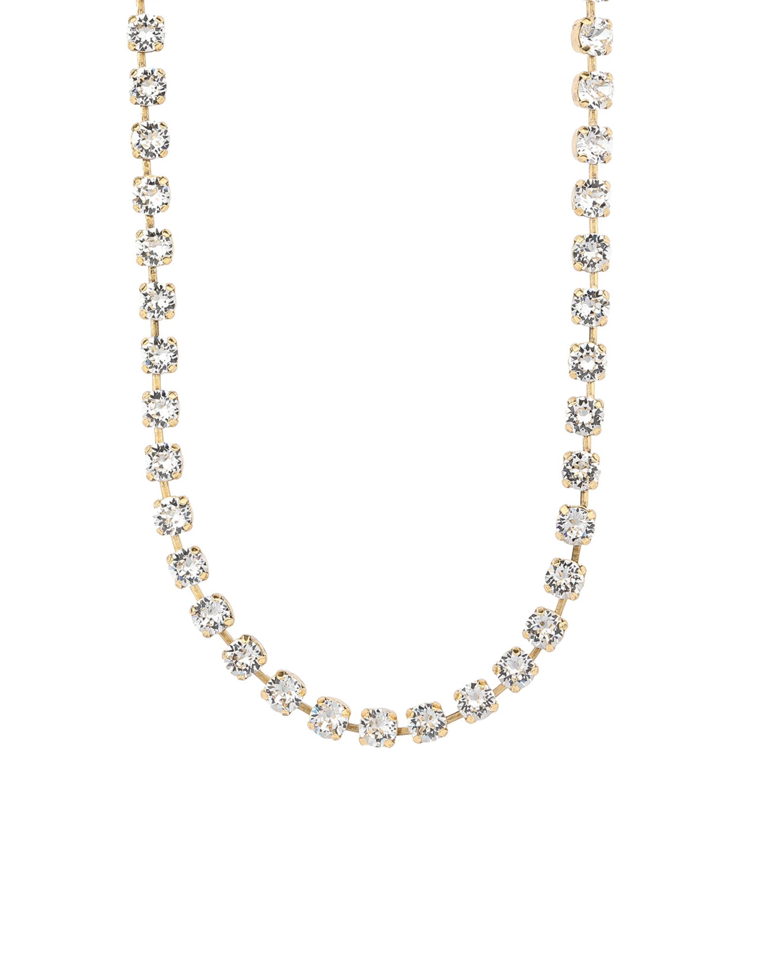 TOVA-Sarina Necklace-Necklaces-14k Gold Plated, White Crystal-Blue Ruby Jewellery-Vancouver Canada