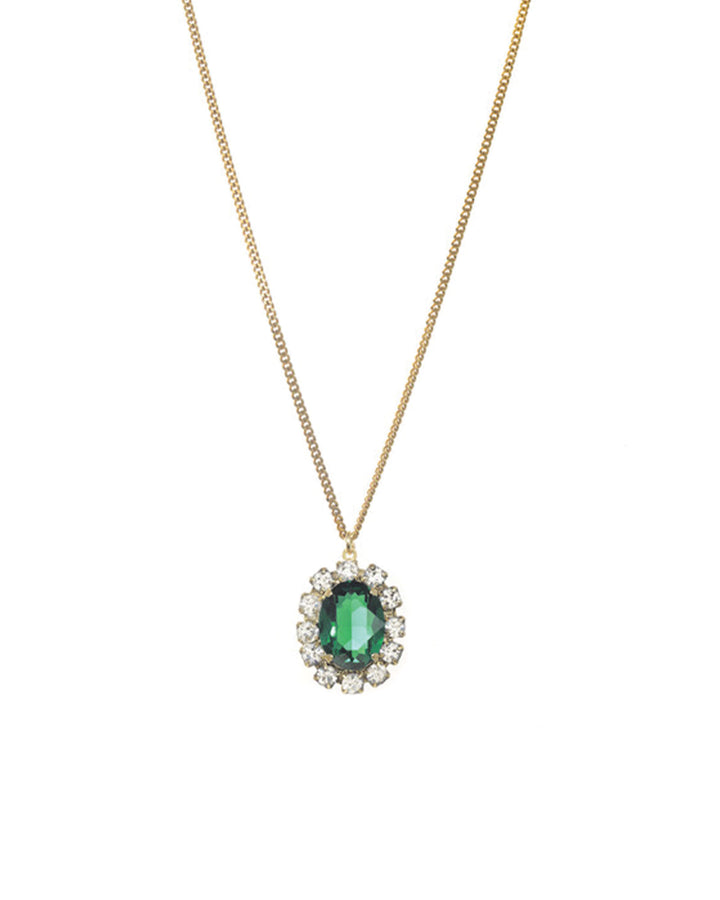 TOVA-Suki Necklace-Necklaces-Gold Plated, Emerald Crystal-Blue Ruby Jewellery-Vancouver Canada