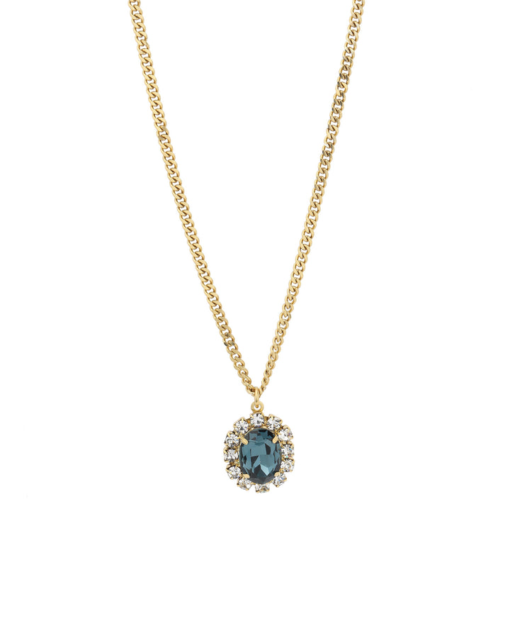 TOVA-Suki Necklace-Necklaces-Gold Plated, Indian Sapphire Crystal-Blue Ruby Jewellery-Vancouver Canada