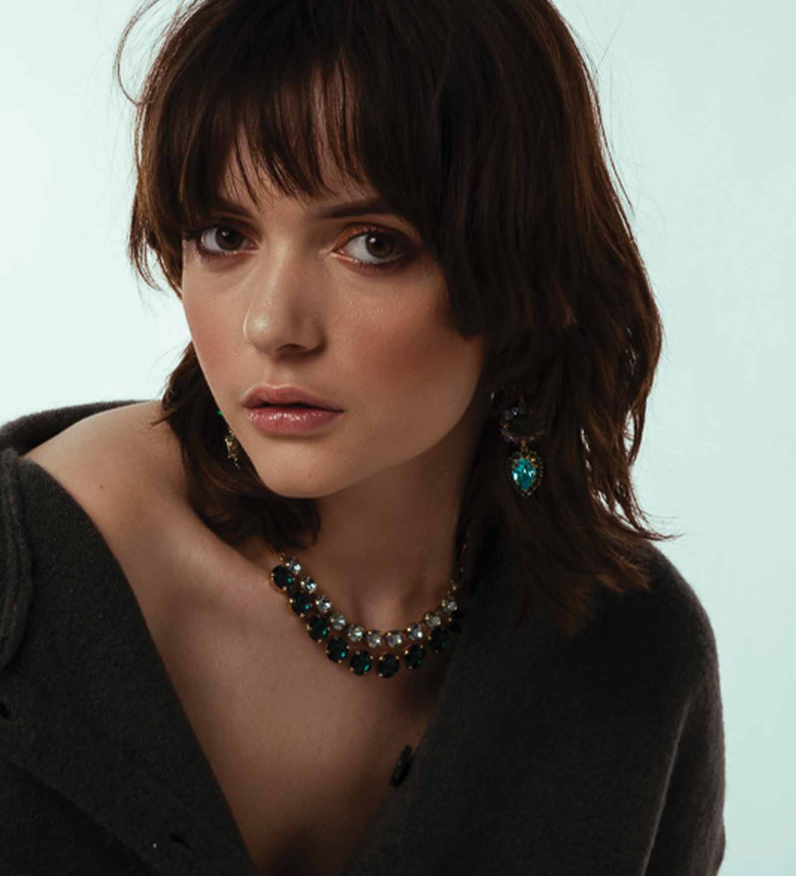 Vivica Necklace Gold Plated, Emerald Crystal