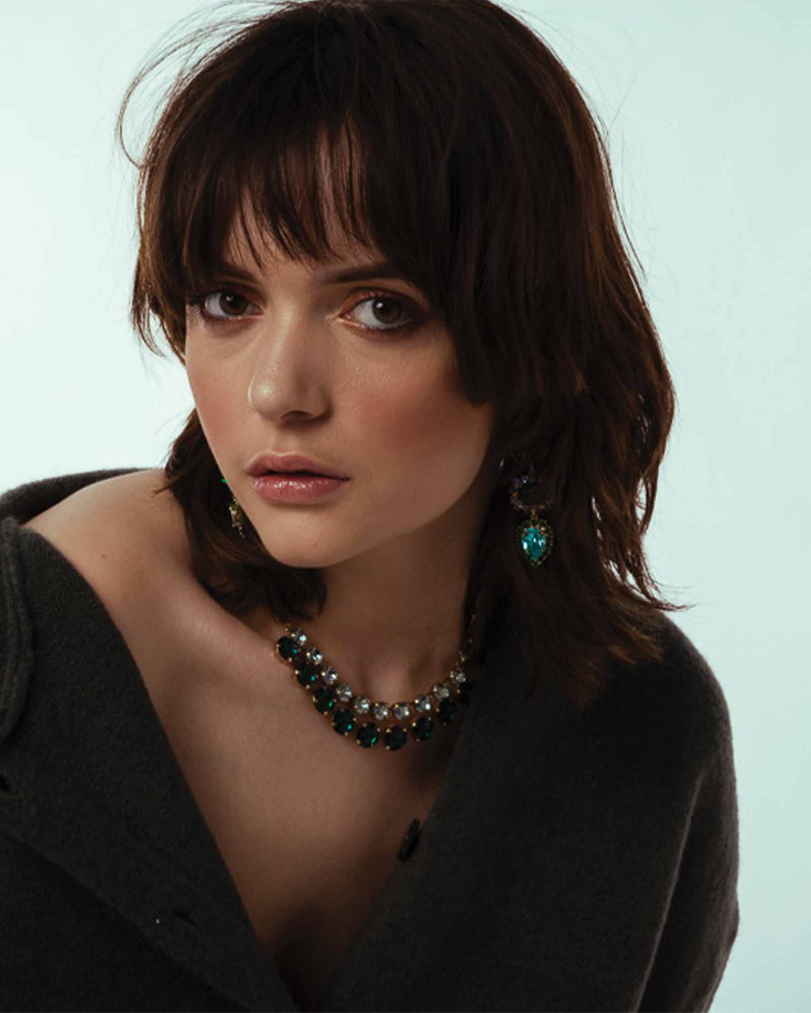 Vivica Necklace Gold Plated, Emerald Crystal