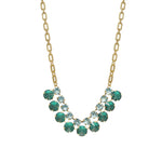 TOVA-Vivica Necklace-Necklaces-Gold Plated, Emerald Crystal-Blue Ruby Jewellery-Vancouver Canada