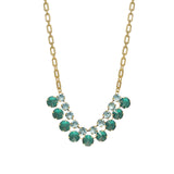 TOVA-Vivica Necklace-Necklaces-Gold Plated, Emerald Crystal-Blue Ruby Jewellery-Vancouver Canada