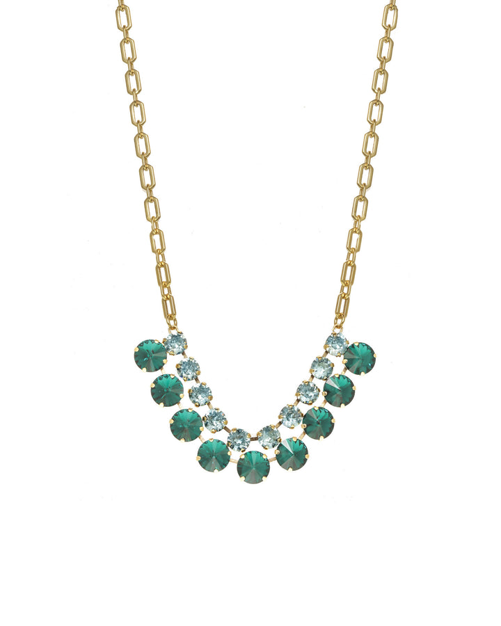 TOVA-Vivica Necklace-Necklaces-Gold Plated, Emerald Crystal-Blue Ruby Jewellery-Vancouver Canada