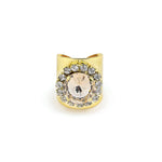 TOVA-Jacci Ring-Rings-Gold Plated, Light Silk Crystal-Blue Ruby Jewellery-Vancouver Canada
