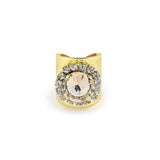 TOVA-Jacci Ring-Rings-Gold Plated, Light Silk Crystal-Blue Ruby Jewellery-Vancouver Canada