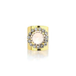 TOVA-Jacci Ring-Rings-Gold Plated, Light Silk Crystal-Blue Ruby Jewellery-Vancouver Canada