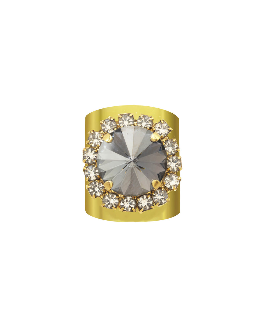 Jacci Ring Gold Plated, Lustre Diamond Light Sapphire Mix Crystal