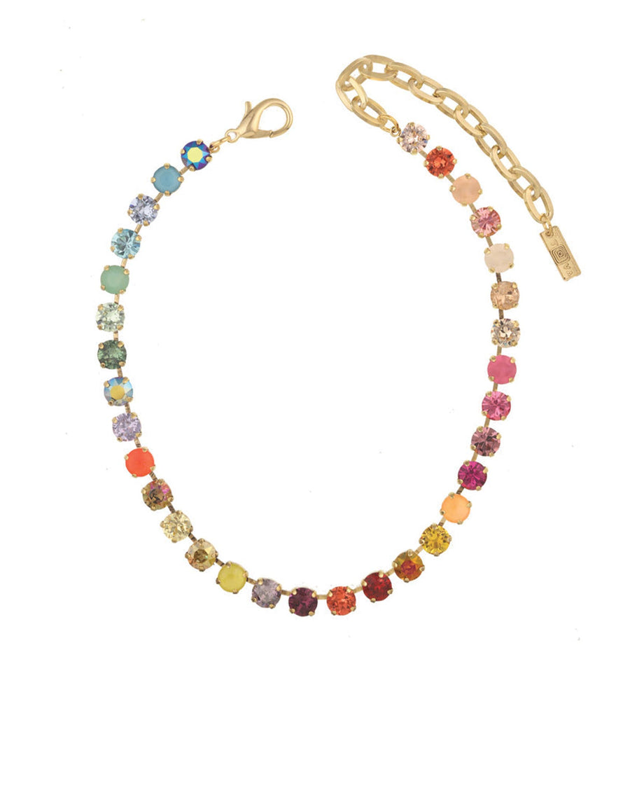 Oakland Necklace Gold Plated, Rainbow Ombre Crystal