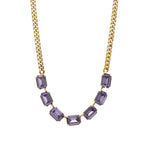 TOVA-Mini Jabari Necklace-Necklaces-Gold Plated, Tanzanite Crystal-Blue Ruby Jewellery-Vancouver Canada