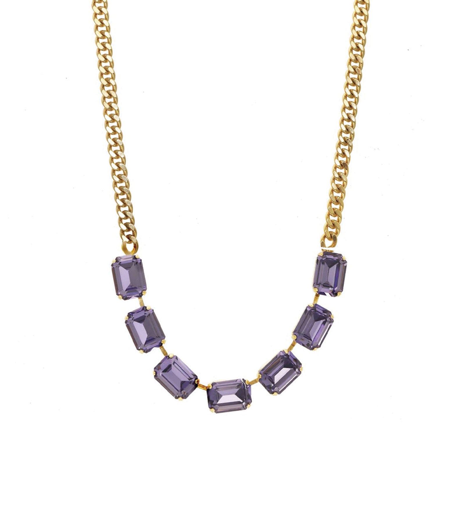 TOVA-Mini Jabari Necklace-Necklaces-Gold Plated, Tanzanite Crystal-Blue Ruby Jewellery-Vancouver Canada
