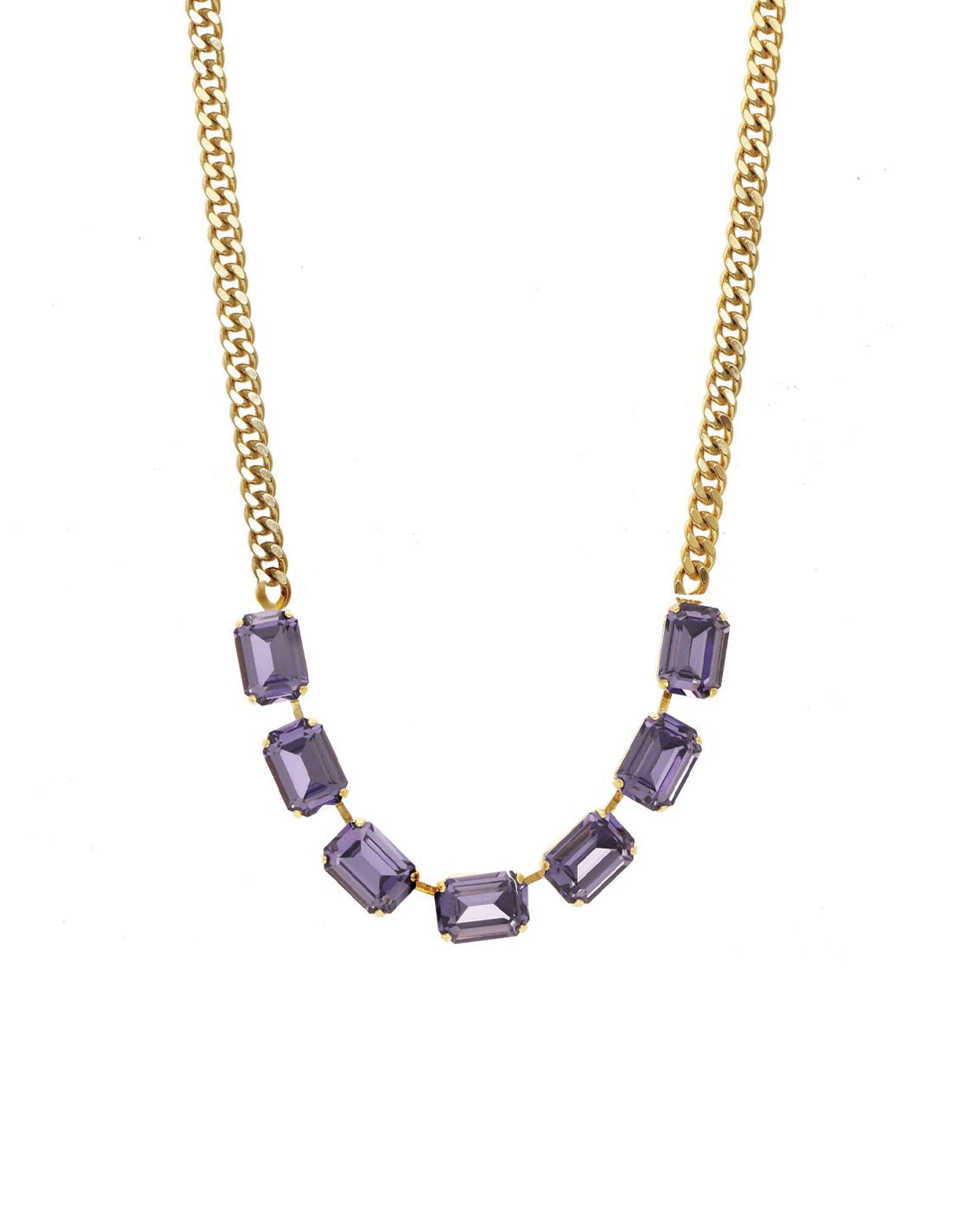 TOVA-Mini Jabari Necklace-Necklaces-Gold Plated, Tanzanite Crystal-Blue Ruby Jewellery-Vancouver Canada