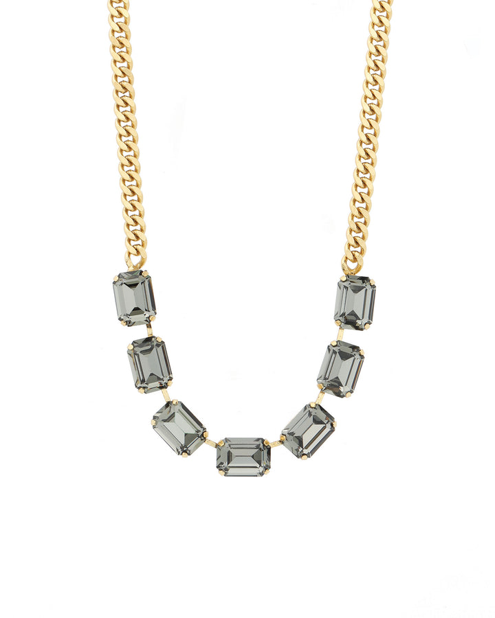 TOVA-Mini Jabari Necklace-Necklaces-Gold Plated, Black Diamond Crystal-Blue Ruby Jewellery-Vancouver Canada