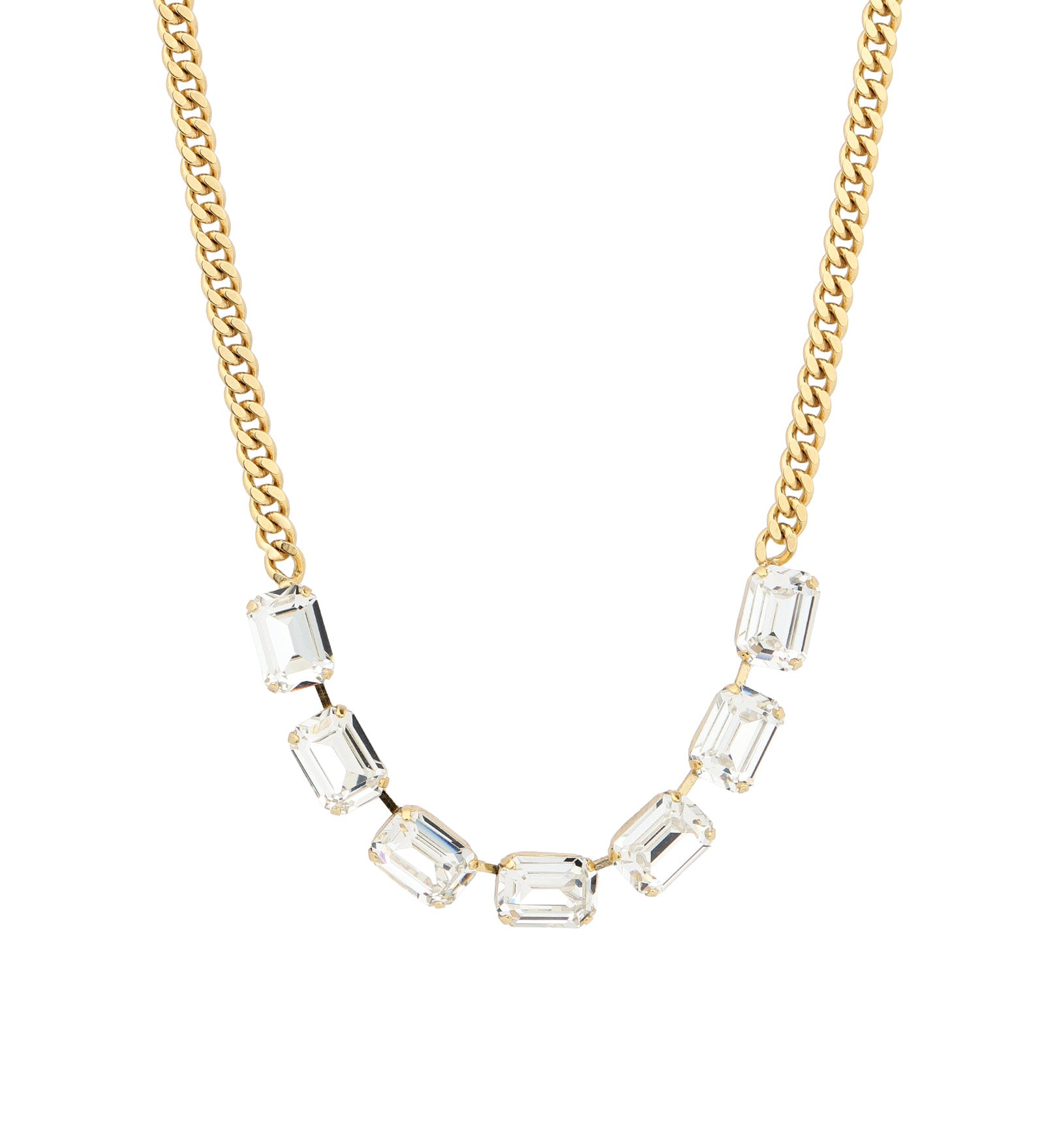 TOVA-Mini Jabari Necklace-Necklaces-Gold Plated, White Crystal-Blue Ruby Jewellery-Vancouver Canada