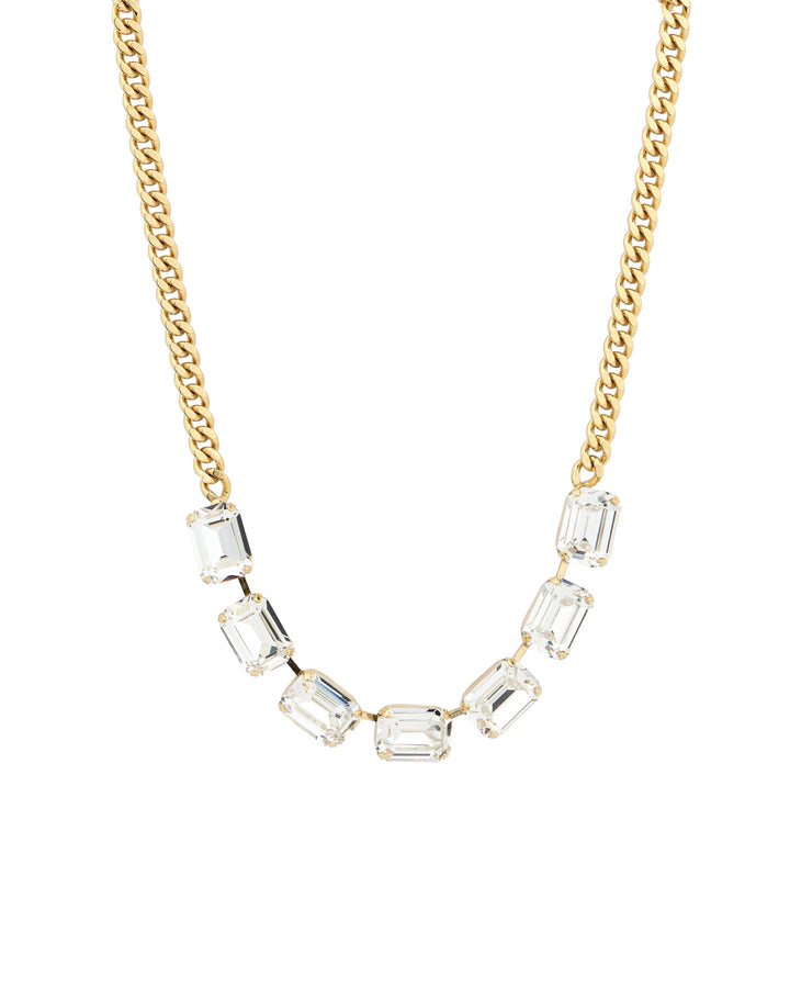 TOVA-Mini Jabari Necklace-Necklaces-Gold Plated, White Crystal-Blue Ruby Jewellery-Vancouver Canada