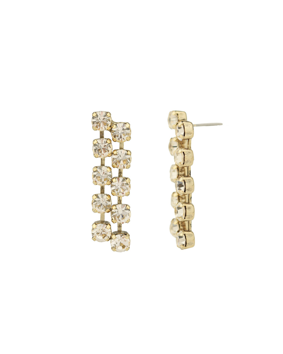 TOVA-Mini Cady Studs-Earrings-Gold Plated, Light Silk Crystal-Blue Ruby Jewellery-Vancouver Canada