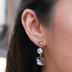 TOVA-Torin Studs-Earrings-Gold Plated, Aqua Lustre, Diamond Crystal-Blue Ruby Jewellery-Vancouver Canada
