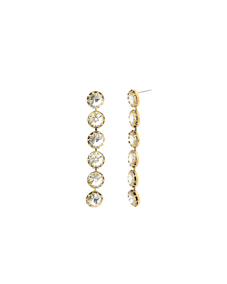 TOVA-Lilibet Earrings-Earrings-14k Gold Plated, White Crystal-Blue Ruby Jewellery-Vancouver Canada