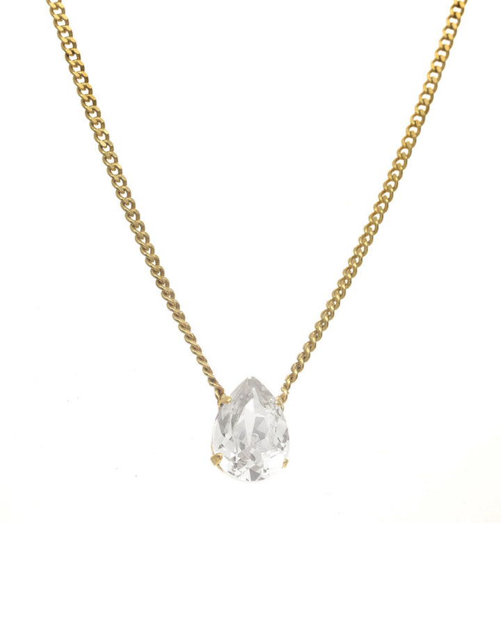 TOVA-Lumi Necklace-Necklaces-Gold Plated, White Crystal-Blue Ruby Jewellery-Vancouver Canada