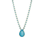 TOVA-Milli Necklace-Necklaces-14k Gold Plated, Electric Blue & Aqua Crystal-Blue Ruby Jewellery-Vancouver Canada