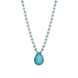 TOVA-Milli Necklace-Necklaces-14k Gold Plated, Electric Blue & Aqua Crystal-Blue Ruby Jewellery-Vancouver Canada