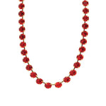 TOVA-Oakland Necklace-Necklaces-14k Gold Plated, Red Crystal-Blue Ruby Jewellery-Vancouver Canada
