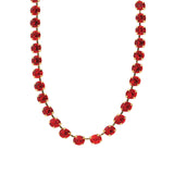 TOVA-Oakland Necklace-Necklaces-14k Gold Plated, Red Crystal-Blue Ruby Jewellery-Vancouver Canada