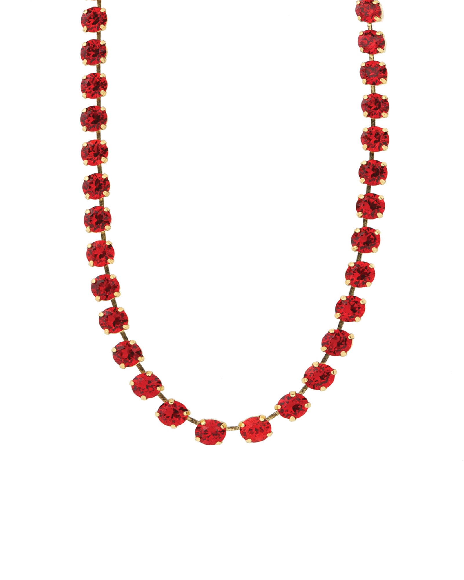 TOVA-Oakland Necklace-Necklaces-14k Gold Plated, Red Crystal-Blue Ruby Jewellery-Vancouver Canada