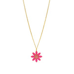 TOVA-Mini Molly Necklace-Necklaces-14k Gold Plated, Electric Pink Crystal-Blue Ruby Jewellery-Vancouver Canada