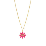 TOVA-Mini Molly Necklace-Necklaces-14k Gold Plated, Electric Pink Crystal-Blue Ruby Jewellery-Vancouver Canada