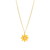 TOVA-Mini Molly Necklace-Necklaces-14k Gold Plated, Electric Orange Crystal-Blue Ruby Jewellery-Vancouver Canada