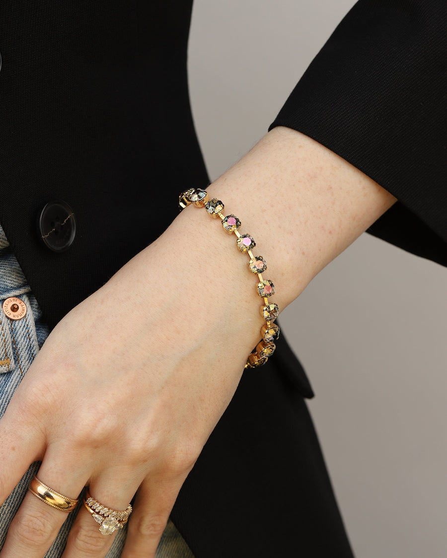 TOVA-Sarina Bracelet-Bracelets-Gold Plated, Grey Lemon Crystal-Blue Ruby Jewellery-Vancouver Canada