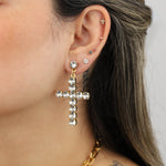 TOVA-Mini Donatella Studs-Earrings-Gold Plated, Clear Crystal-Blue Ruby Jewellery-Vancouver Canada