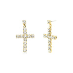 Mini Donatella Studs Gold Plated, Clear Crystal