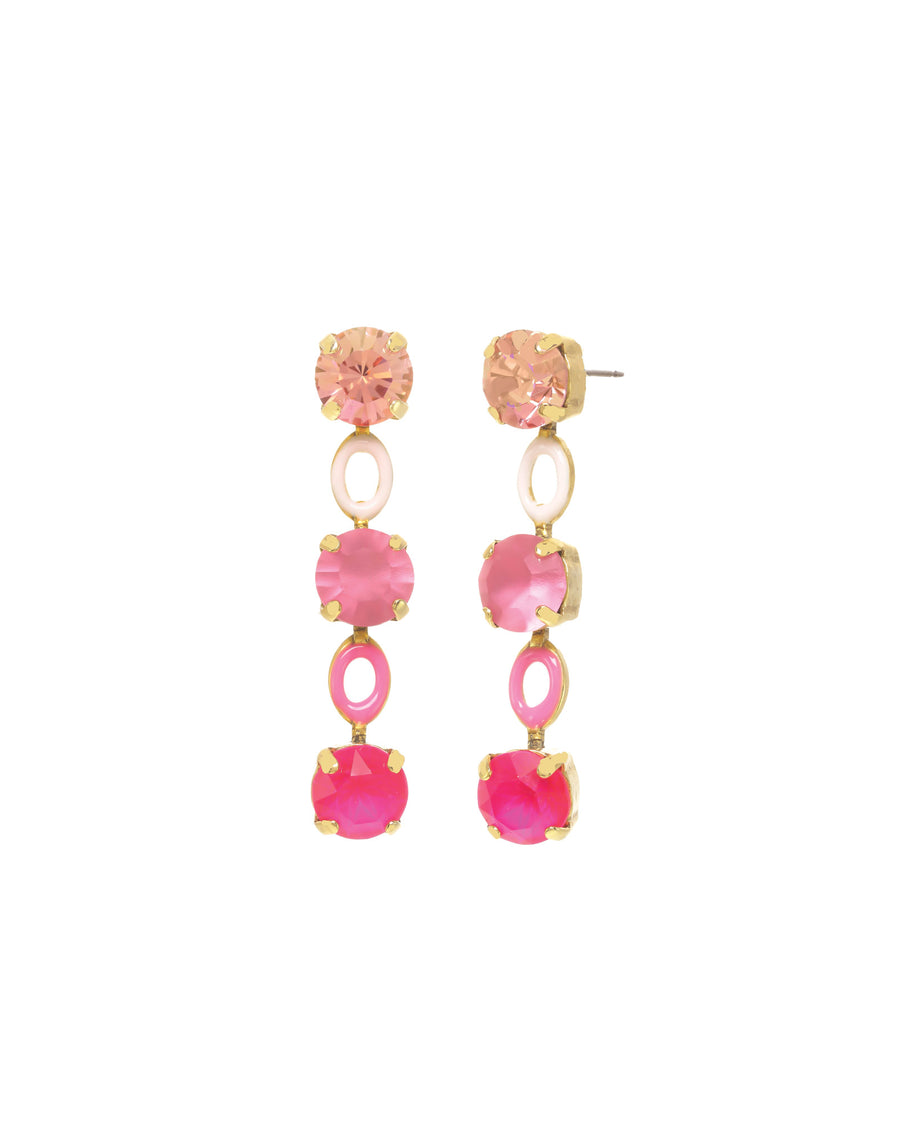 TOVA-Farah 2 Earrings-Earrings-Gold Plated, Pink Mix Crystal-Blue Ruby Jewellery-Vancouver Canada