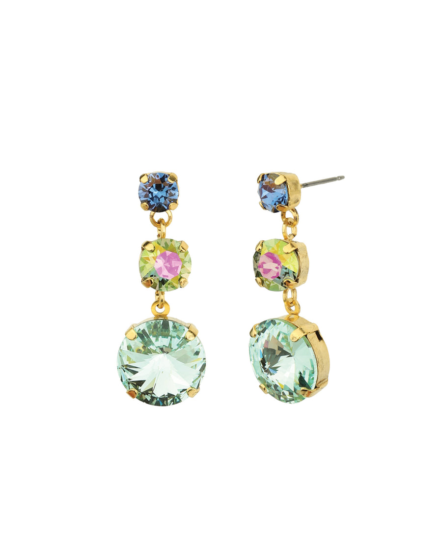 Torin Earrings Gold Plated, Warermelon Crystal