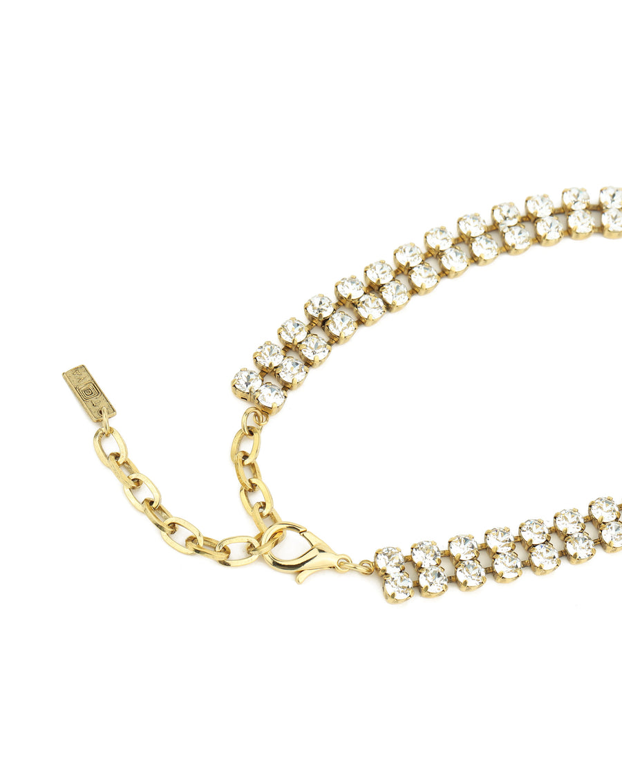 Lira Necklace Gold Plated, Clear Crystal