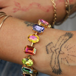 TOVA-Anjali Bracelet-Bracelets-Gold Plated, Watermelon Crystal-Blue Ruby Jewellery-Vancouver Canada